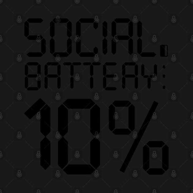 Social Battery Low - Introvert Energy Drained Funny Tee by Stylish Shirt