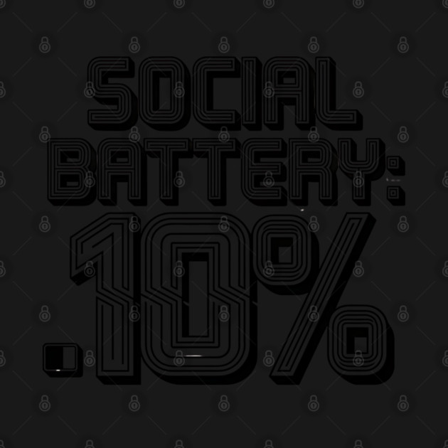 Social Battery Low - Introvert Energy Drained Funny Tee by Stylish Shirt