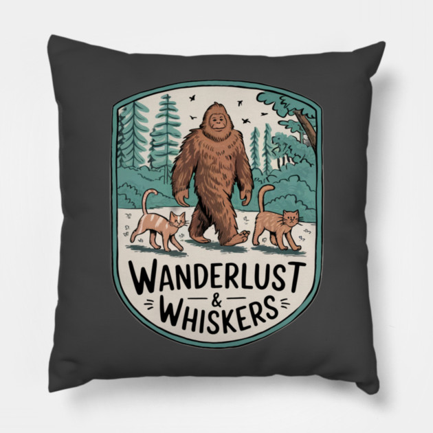 Wanderlust & Whiskers Pillow by Pete the Cat Guy