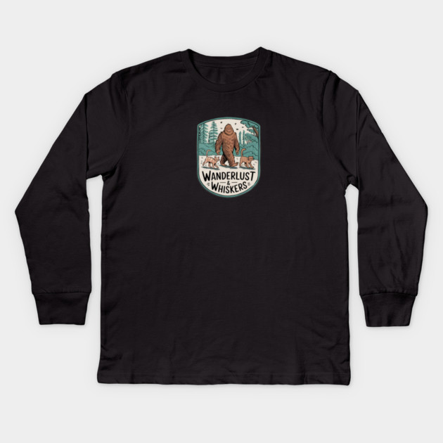 Wanderlust & Whiskers Kids Long Sleeve T-Shirt by Pete the Cat Guy