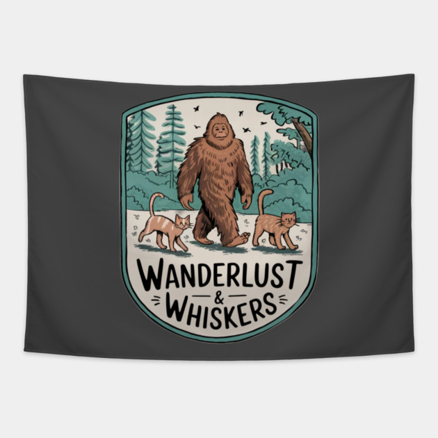 Wanderlust & Whiskers Tapestry by Pete the Cat Guy