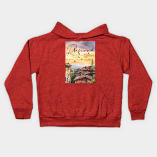 Ravenna Italy Watercolor Print – Historic European Travel Art Kids Hoodie