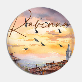 Ravenna Italy Watercolor Print – Historic European Travel Art Pin