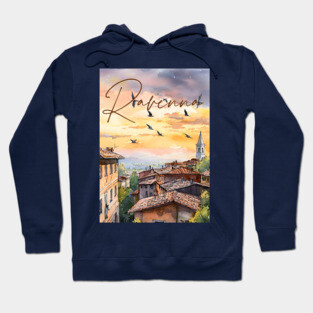 Ravenna Italy Watercolor Print – Historic European Travel Art Hoodie