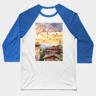 Ravenna Italy Watercolor Print – Historic European Travel Art Baseball T-Shirt