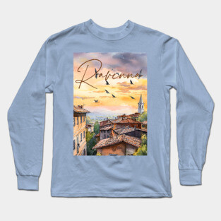 Ravenna Italy Watercolor Print – Historic European Travel Art Long Sleeve T-Shirt