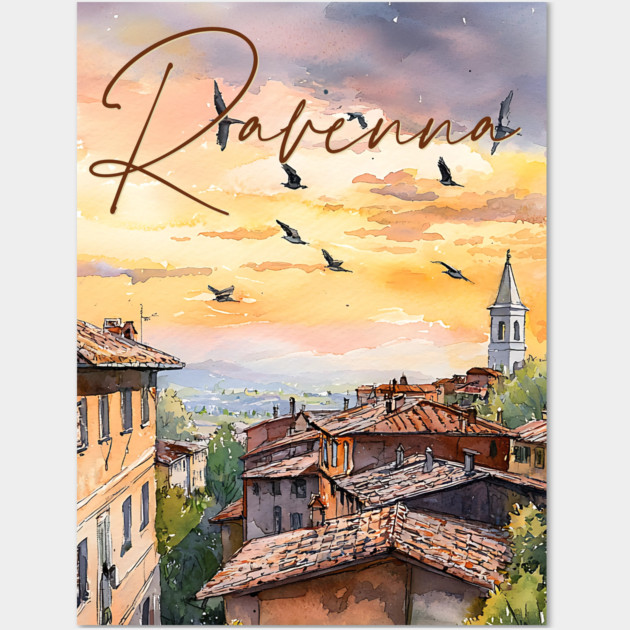 Ravenna Italy Watercolor Print – Historic European Travel Art Wall Art by TuncGK