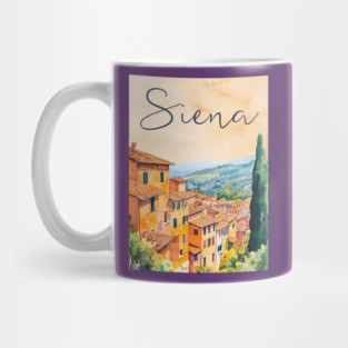 Siena Italy Watercolor Painting – Rustic Tuscany Travel Wall Art Mug