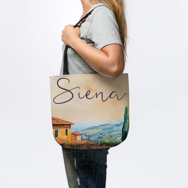 Siena Italy Watercolor Painting – Rustic Tuscany Travel Wall Art by TuncGK