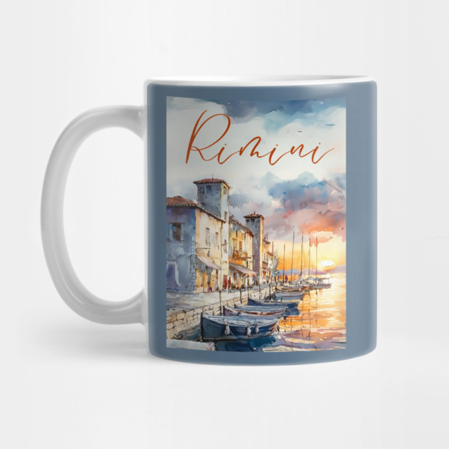 Rimini Italy Watercolor Art – Adriatic Coast Travel Print by TuncGK