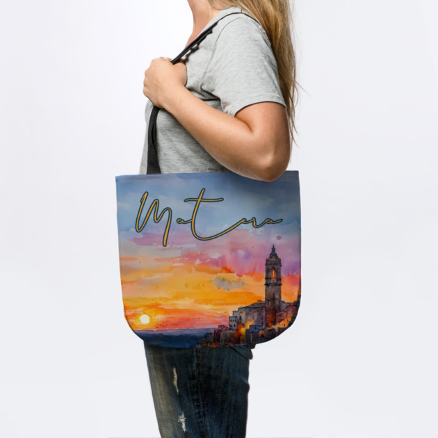 Matera Italy Watercolor Painting – Historic Stone City Travel Art by TuncGK