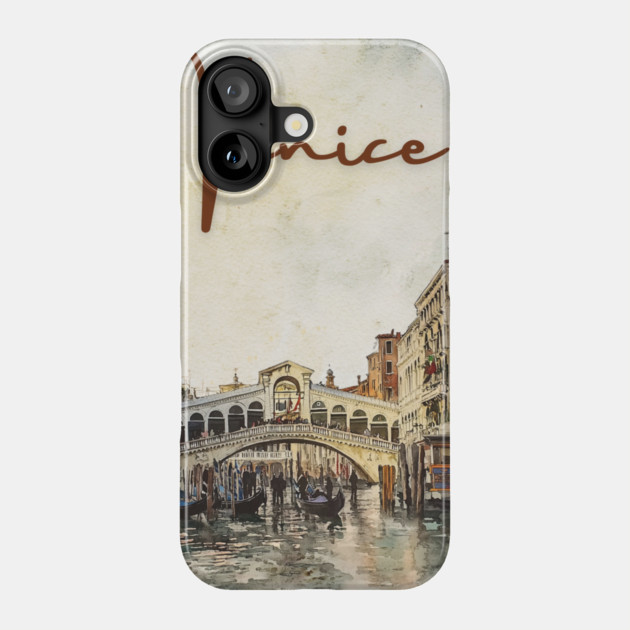 Venice Grand Canal Watercolor Painting – Romantic Italy Wall Art Phone Case by TuncGK