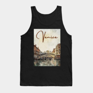 Venice Grand Canal Watercolor Painting – Romantic Italy Wall Art Tank Top