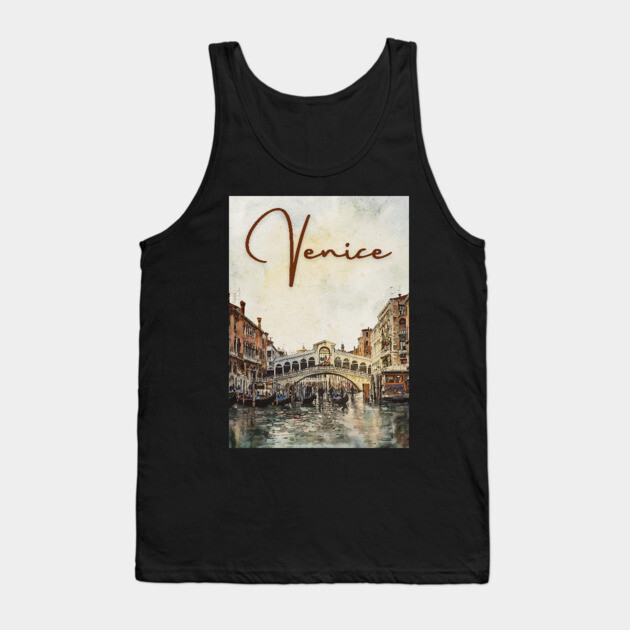 Venice Grand Canal Watercolor Painting – Romantic Italy Wall Art Tank Top by TuncGK