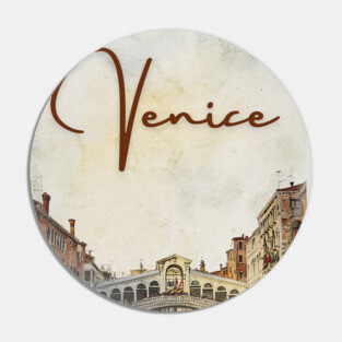 Venice Grand Canal Watercolor Painting – Romantic Italy Wall Art Pin