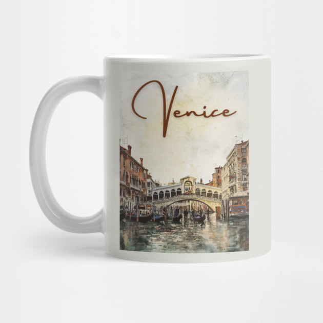 Venice Grand Canal Watercolor Painting – Romantic Italy Wall Art by TuncGK