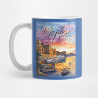 Naples Italy Coastal Sunset Print – Mediterranean Travel Art Mug
