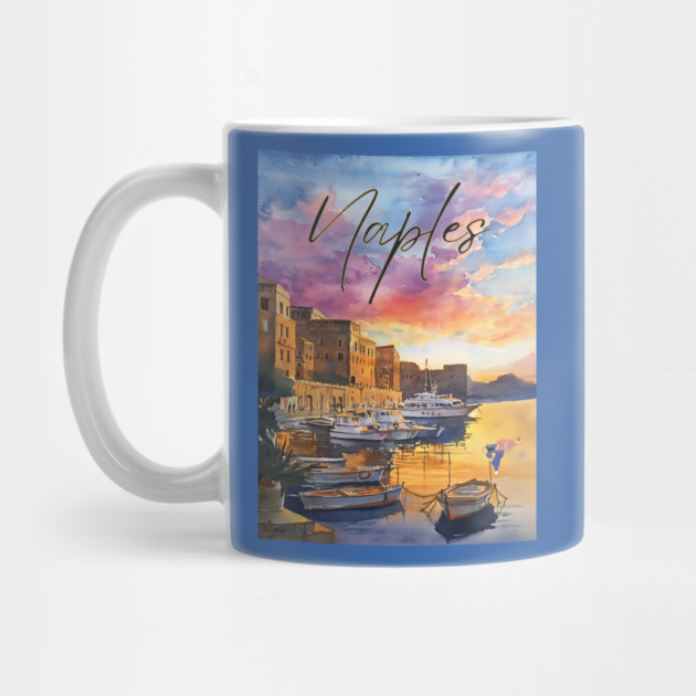 Naples Italy Coastal Sunset Print – Mediterranean Travel Art by TuncGK
