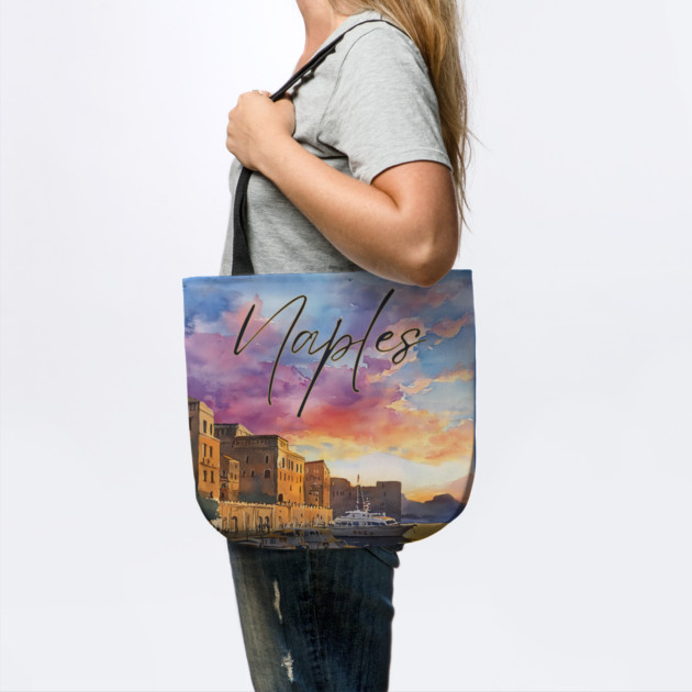 Naples Italy Coastal Sunset Print – Mediterranean Travel Art by TuncGK