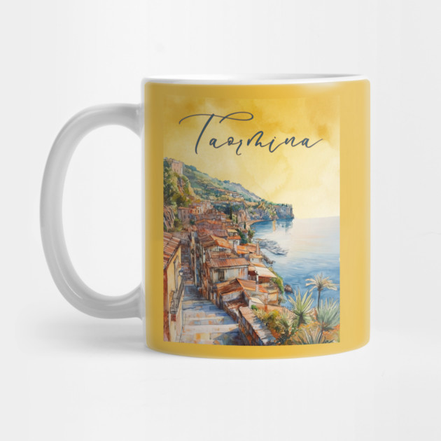 Taormina Sicily Watercolor Print – Scenic Italian Travel Poster by TuncGK