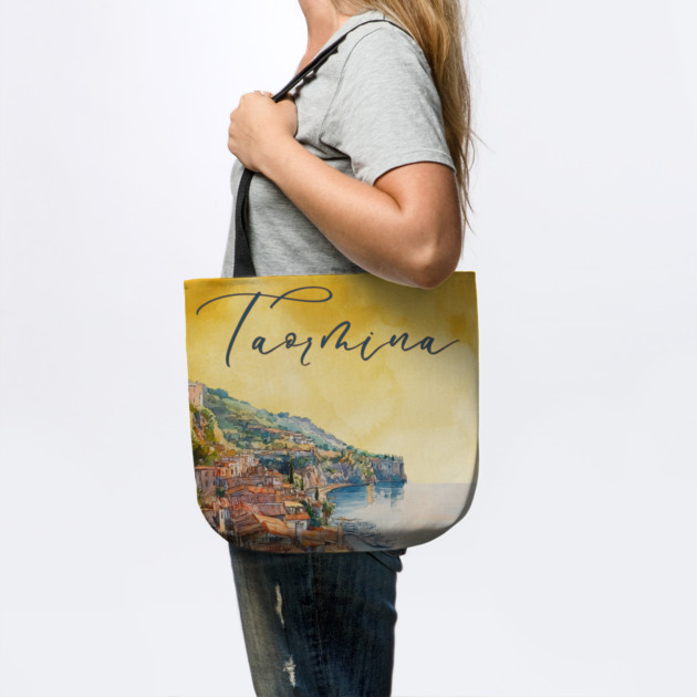 Taormina Sicily Watercolor Print – Scenic Italian Travel Poster by TuncGK