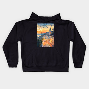 Trieste Italy Watercolor Art – Adriatic Seaside Travel Print Kids Hoodie
