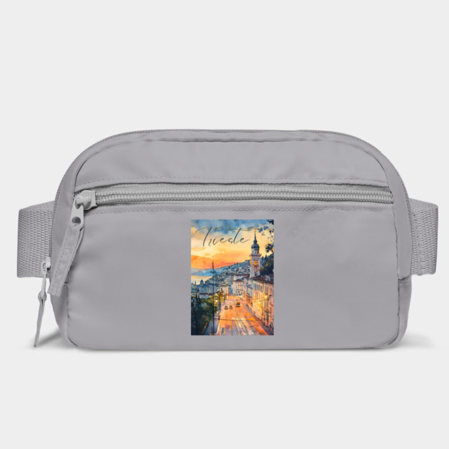 Trieste Italy Watercolor Art – Adriatic Seaside Travel Print by TuncGK