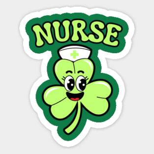 Nurse St Patricks Day Shamrock Sticker