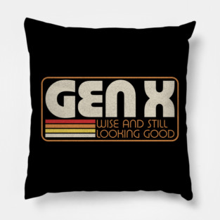 Gen X Vintage Quote - Retro Lettering Gift Pillow