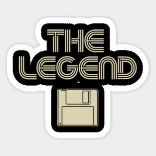 The Legend Diskette Retro Old School Tech Sticker