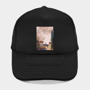 Bergamo Italy - Sunset Watercolor Cityscape - Souvenir Hat