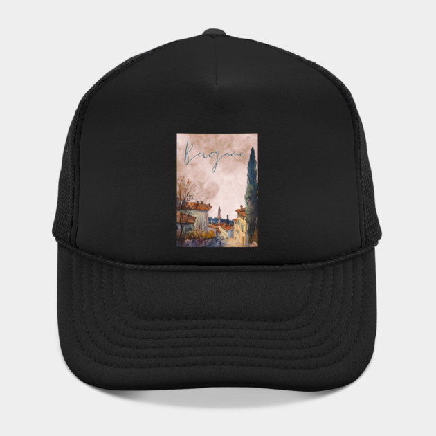 Bergamo Italy - Sunset Watercolor Cityscape - Souvenir by TuncGK