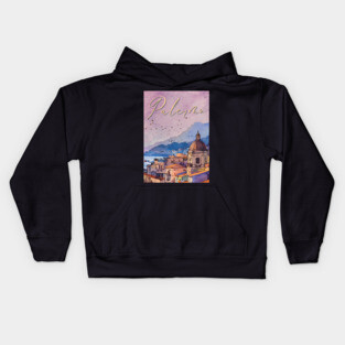 Palermo Italy - Watercolor Sunset - Tourist Souvenir Kids Hoodie