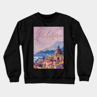 Palermo Italy - Watercolor Sunset - Tourist Souvenir Crewneck Sweatshirt