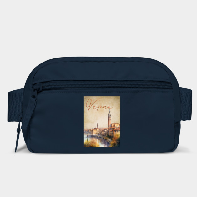 Verona Italy - Watercolor Sunset - Tourist Souvenir by TuncGK