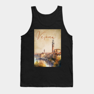 Verona Italy - Watercolor Sunset - Tourist Souvenir Tank Top