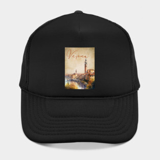 Verona Italy - Watercolor Sunset - Tourist Souvenir Hat