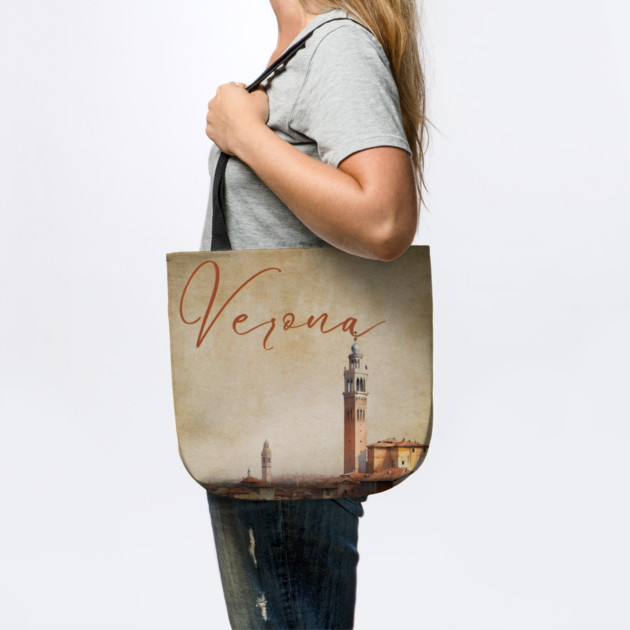 Verona Italy - Watercolor Sunset - Tourist Souvenir by TuncGK