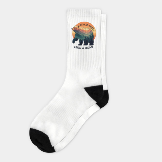 Roam Wild Like A Bear Socks by Luvv Designs