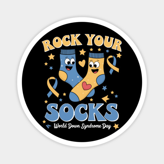 Rock Your Socks World Down Syndrome Awareness Day Magnet by ArtistTee ⭐⭐⭐⭐⭐