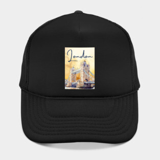 London Watercolor Skyline Print – Artistic City Travel Poster Hat