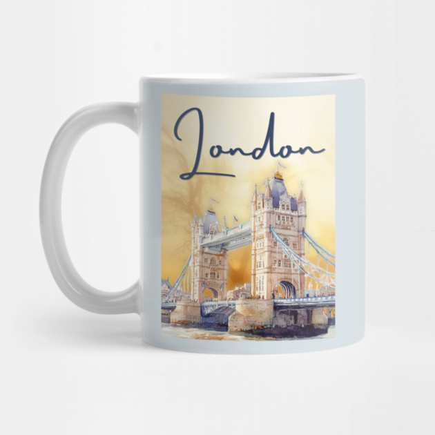 London Watercolor Skyline Print – Artistic City Travel Poster by TuncGK