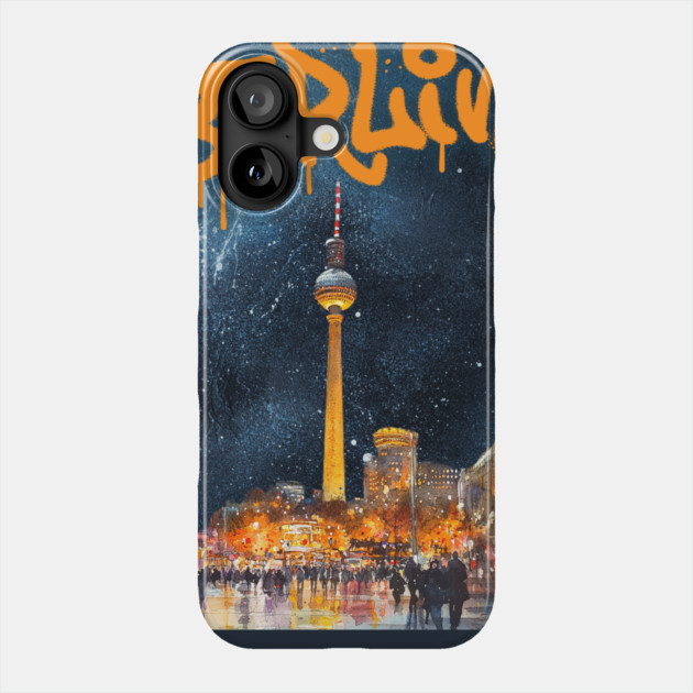 Berlin Graffiti Skyline Art – Urban Travel Print Phone Case by TuncGK