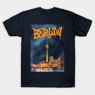 Berlin Graffiti Skyline Art – Urban Travel Print T-Shirt