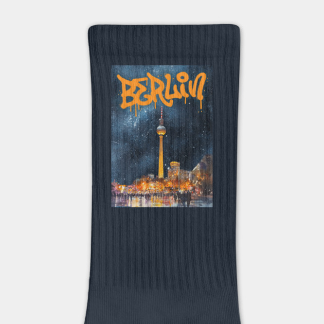 Berlin Graffiti Skyline Art – Urban Travel Print by TuncGK