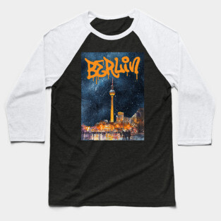 Berlin Graffiti Skyline Art – Urban Travel Print Baseball T-Shirt