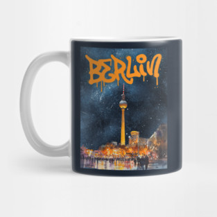Berlin Graffiti Skyline Art – Urban Travel Print Mug