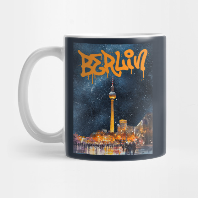 Berlin Graffiti Skyline Art – Urban Travel Print by TuncGK
