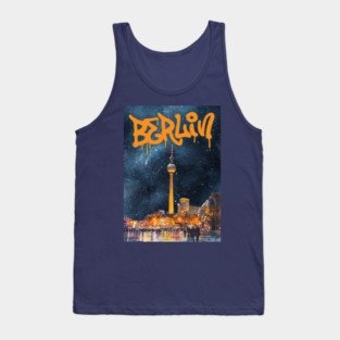 Berlin Graffiti Skyline Art – Urban Travel Print Tank Top