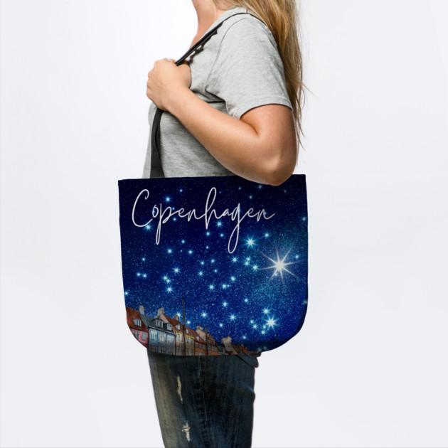 Copenhagen Nightscape Watercolor Poster – Nordic City Print by TuncGK